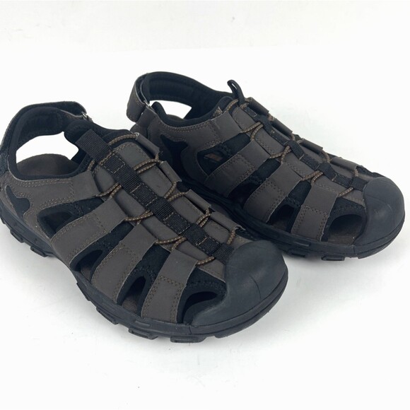 Skechers Relaxed Fit Sandals Mens SZ 8 Brown Closed Toe Hiking Outdoors Durable - Picture 6 of 16